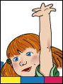 child eagerly raising hand
