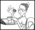 illustration of old lady sitting in a teacup