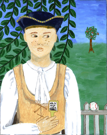 portrait of boy in colonial dress